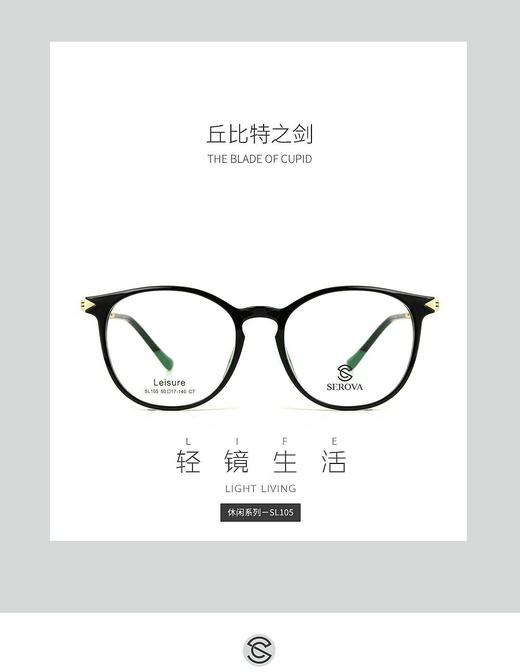 【送明月防蓝光镜片一副】施洛华休闲系列 -SL105 商品图0