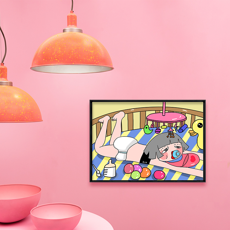 盒子美术馆 艺术品装饰画插画 大白卡通画 客厅书房卧室 造否创造