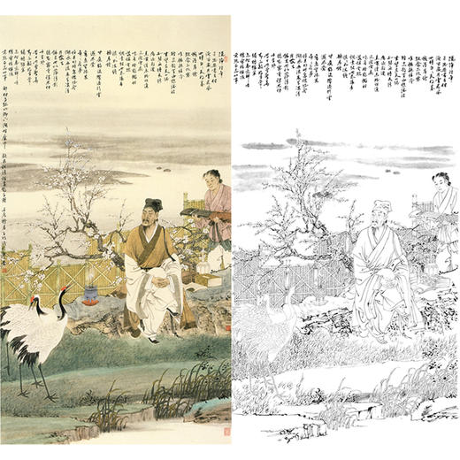 白描底稿-竖幅工笔山水传统人物李子牧-LQ19 商品图0