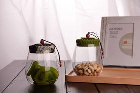 茶叶罐-玻璃布盖茶叶罐650ml高11cm