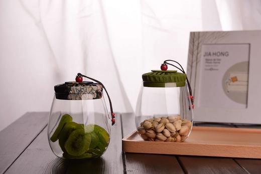 茶叶罐-玻璃布盖茶叶罐650ml高11cm 商品图0