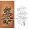 竖幅工笔花鸟白描底稿-寿字花-LQ11 商品缩略图0