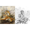 工笔动物白描底稿-纪淑文-老虎-斗方小品册页-LQ08 商品缩略图0