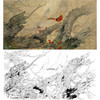 横幅四尺六尺工笔花鸟白描底稿-周中耀-锦鸡《黎明知多少》-多种白描尺寸可选-LQ02 商品缩略图0