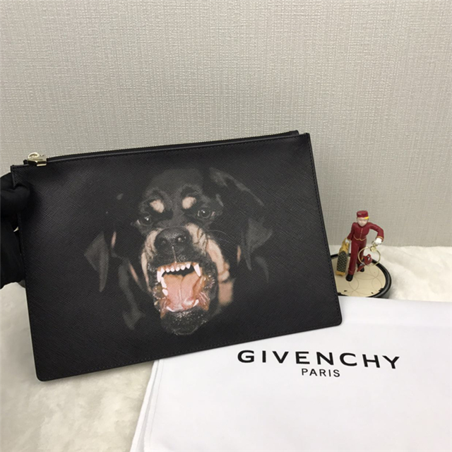 二手奢侈品givenchy纪梵希狗头男士手拿包 99新(支持分期付款)