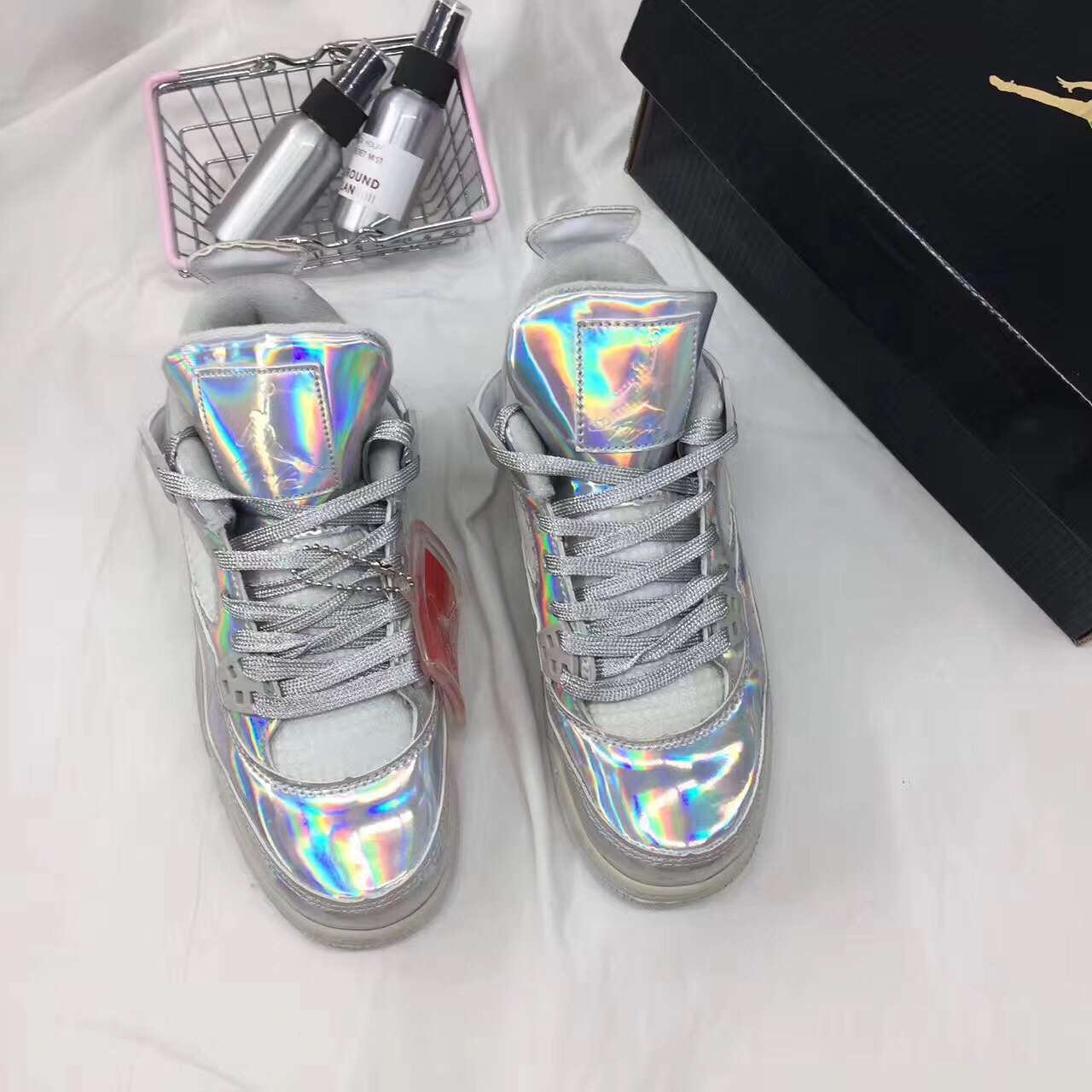 乔丹/air jordan4 aj4 gs"pearl"镭射珍珠白