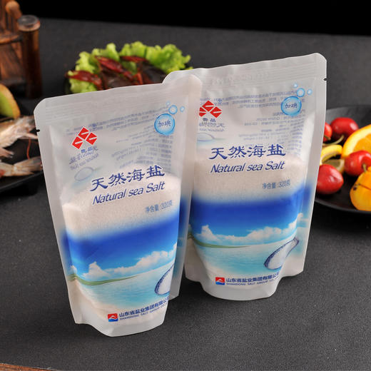 鲁晶天然海盐320g 加碘盐食盐 未加碘海盐食用盐 商品图0