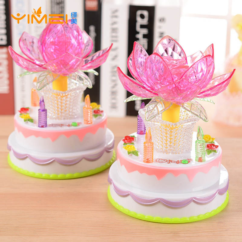绎美 音乐盒 生日快乐祝福音乐盒莲花灯 情侣生日礼物