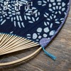 茶香记 纯手工民国风布艺团扇 手工布艺粗布团扇文艺仿古竹柄纨扇 商品缩略图2