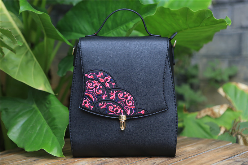 山谷居民品牌时尚苗绣单肩/手提包——默花颜