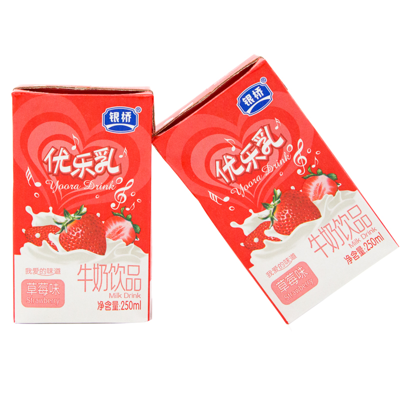 银桥 优乐乳草莓味牛奶250ml*15(风味奶)