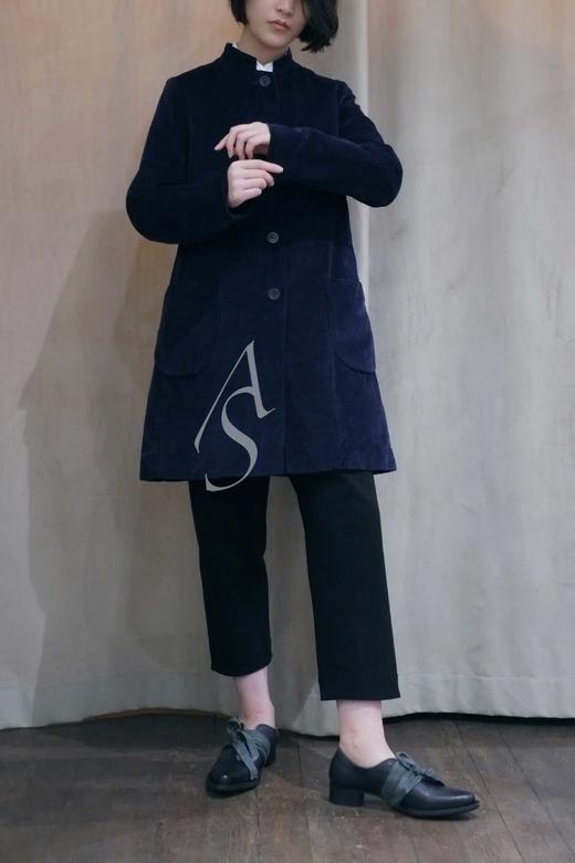 Casey Casey 17aw深蓝丝绒立领长夹克 商品图1