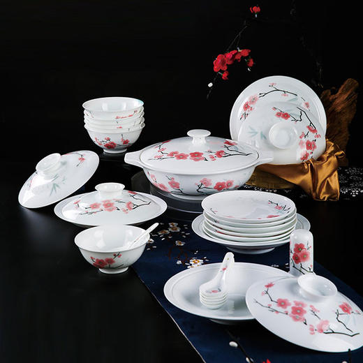 7501翠竹红梅餐具 商品图0