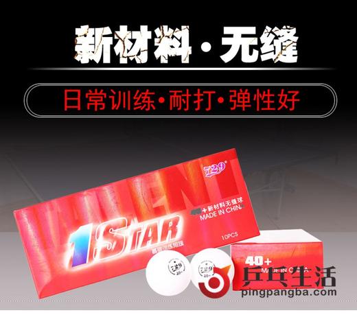 友谊729 新材料40+ 无缝球1星10个装 乒乓球 正品 商品图0