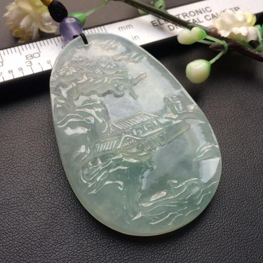 【71991】翡翠冰种飘花山水牌 商品图0