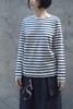 MHL 17aw 条纹长袖T恤 蓝染锈红/深蓝白 商品缩略图0