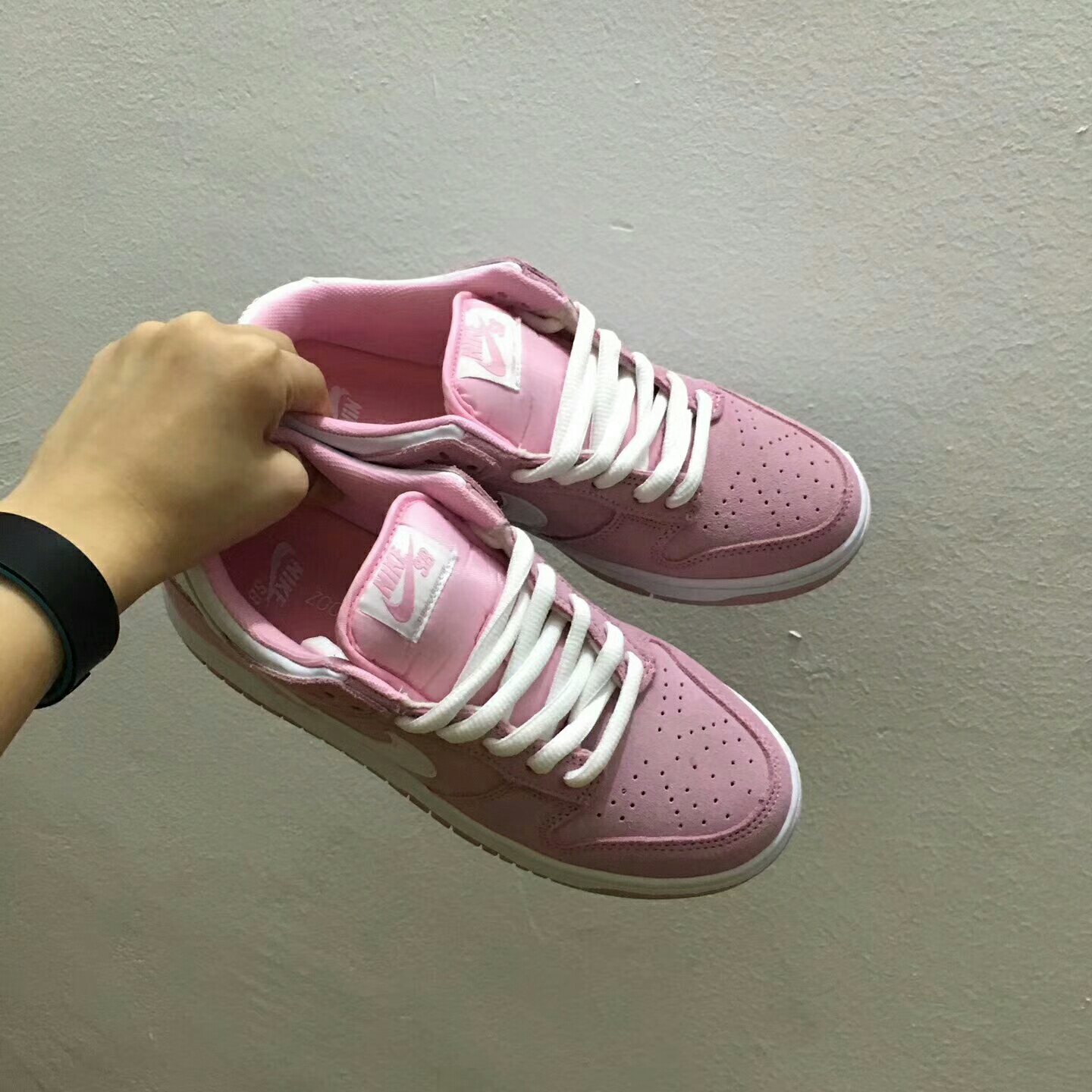 nike dunk low gs 少女心 樱花粉白粉麂皮低帮板鞋 36