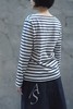MHL 17aw 条纹长袖T恤 蓝染锈红/深蓝白 商品缩略图1