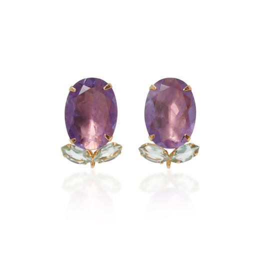 北京仓｜Bounkit-Amethyst-紫水晶 绿水晶 2种戴法 耳环［美国设计师］ 商品图3
