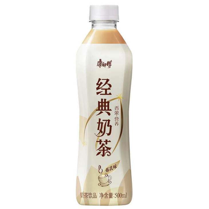 康师傅经典奶茶 炼乳味500ml瓶装香浓奶茶饮料(180070