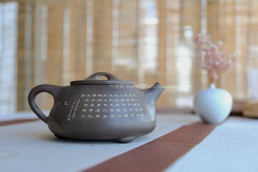 庞赋军浮雕刻字石瓢坭兴陶壶 商品图1
