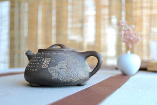 庞赋军浮雕刻字石瓢坭兴陶壶 商品图0