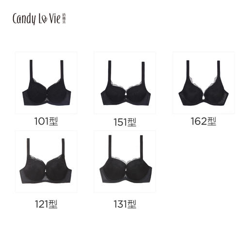 奶糖派 邂逅薄款大胸内衣 黑色百搭大码文胸65G70FH 商品图4