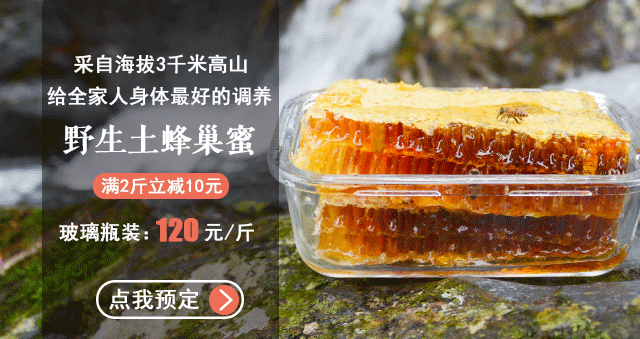 高山野生土蜂巢蜜,古法木桶养蜂,含花粉,蜂胶,王浆等珍贵成分,高营养
