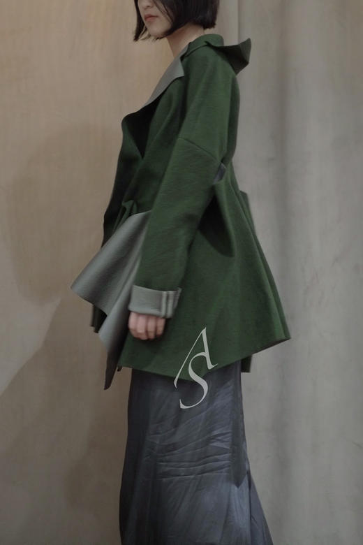 Undercover 17AW 绿色羊毛解构外套 秀款 商品图5