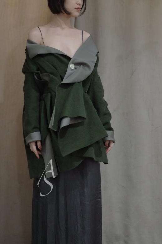 Undercover 17AW 绿色羊毛解构外套 秀款 商品图0