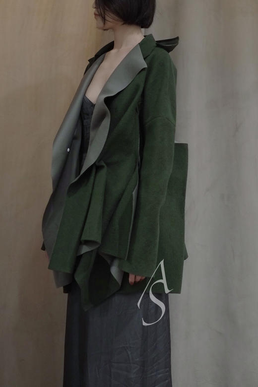 Undercover 17AW 绿色羊毛解构外套 秀款 商品图1