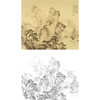 工笔山水白描底稿-斗方小品册页-李子牧-LQ34 商品缩略图0