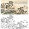 白描底稿-横幅工笔山水人物李子牧-LQ27 商品缩略图0