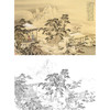 白描底稿-横幅工笔山水人物李子牧-LQ32 商品缩略图0