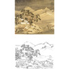 工笔山水白描底稿-斗方小品册页-李子牧-LQ33 商品缩略图0