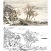 白描底稿-横幅工笔山水人物李子牧-LQ28 商品缩略图0
