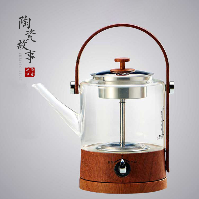 电器-煮茶壶-全自动蒸汽提梁煮茶器双色可选