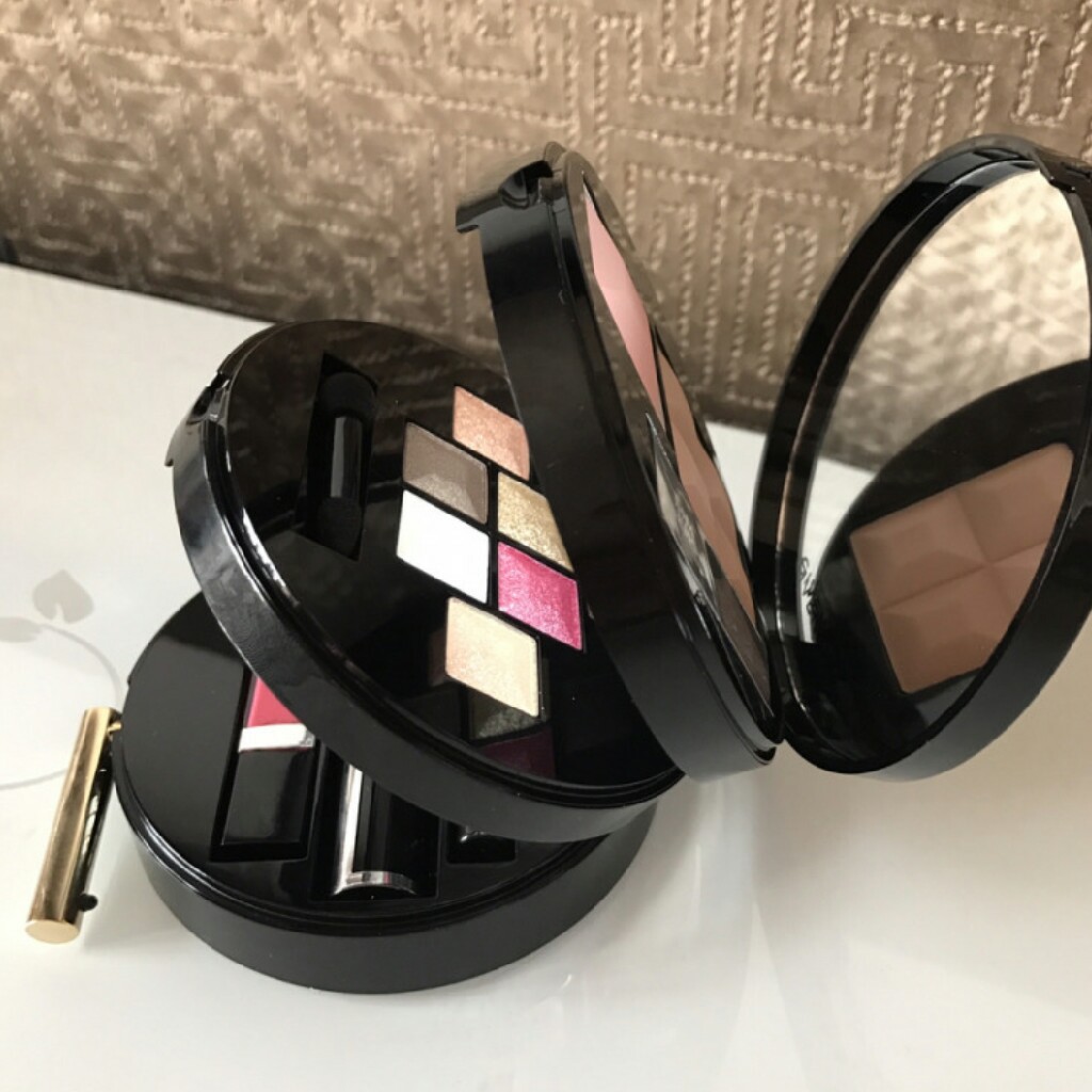 法国纪梵希givenchy 金色限量版便携式三层圆盒彩妆盒
