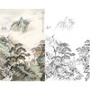 白描底稿-竖幅工笔山水人物李子牧-LQ43 商品缩略图0
