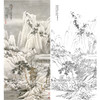 竖幅工笔山水人物白描底稿-李子牧-LQ50 商品缩略图0
