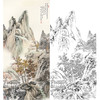 白描底稿-竖幅工笔山水人物李子牧-LQ49 商品缩略图0