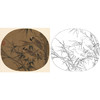 宋画花鸟小品白描底稿-佚名《白头丛竹图》-多种白描尺寸可选-GH35 商品缩略图0