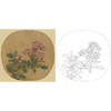 宋画花鸟白描底稿-卫昇-蝴蝶小品《写生紫薇图》-多种白描尺寸可选-GH04 商品缩略图0