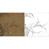 宋画花鸟白描底稿-马麟（传）《梅花双雀图》-斗方小品册页-GH29 商品缩略图0