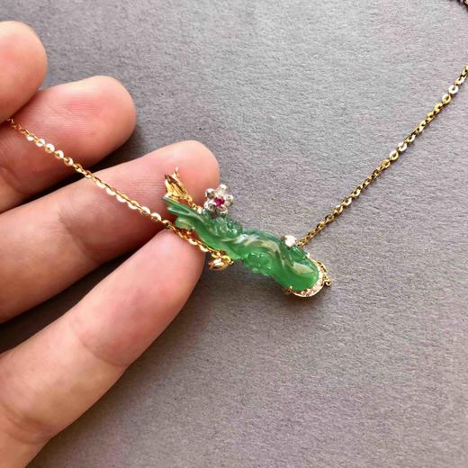 翡翠冰种阳绿一剪梅锁骨链 商品图6