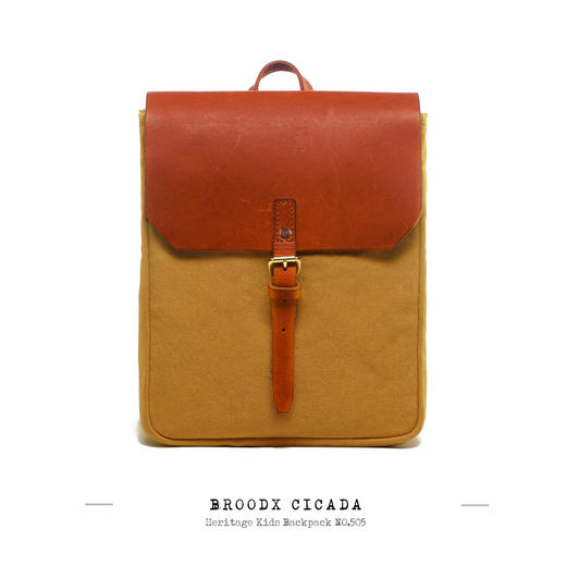 BROODX CICADA复古双肩包儿童背包 帆布包 意大利牛皮 商品图0