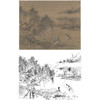 宋画花鸟白描底稿-佚名《荷塘鸂鵣图》-斗方小品册页-GH56 商品缩略图0