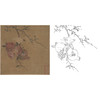 宋画花鸟白描底稿-马麟《石榴文鸟图》-斗方小品册页-GH46 商品缩略图0