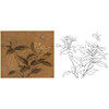 宋画花鸟白描底稿-佚名《栀子蝴蝶图》-斗方小品册页-GH77 商品缩略图0