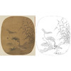 宋画花鸟小品白描底稿-佚名-《荷塘双鹅图》-多种白描尺寸可选 -GH55 商品缩略图0